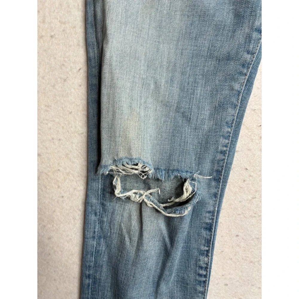 Polo Ralph Lauren Distressed Slim‎ Fit Jeans Mens 30x30 Light Wash Blue Denim